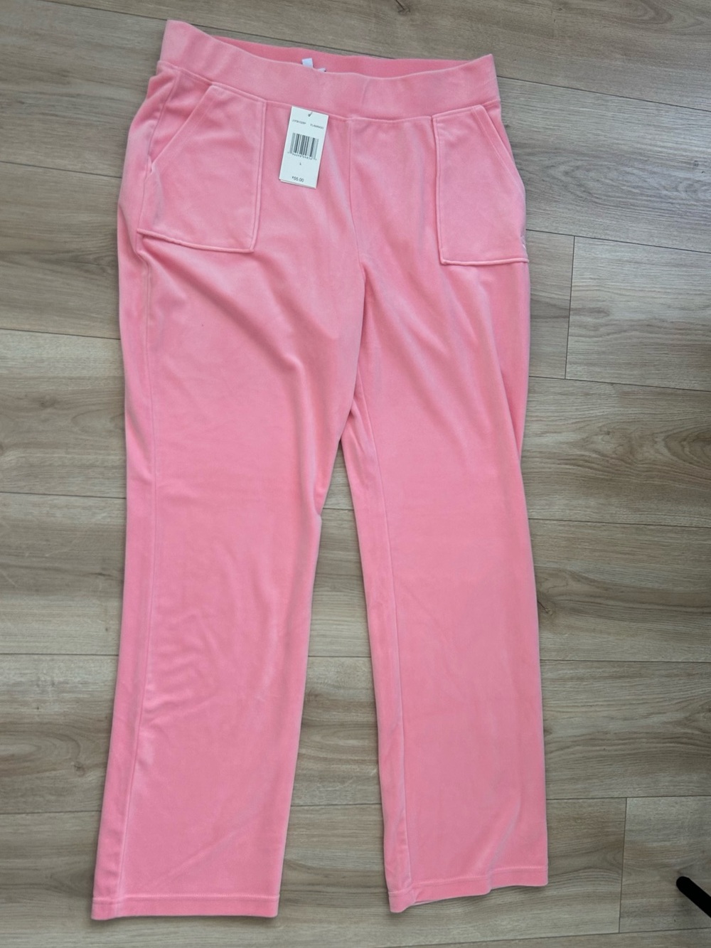 Juicy Couture Coral Pink Velour Straight Leg Pants